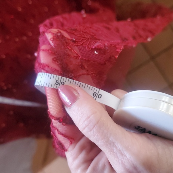 Lucci Lu Formal Elegant Burgandy Embellished Lace Maxi Sz. 10 Event Gown NWT - Picture 16 of 16